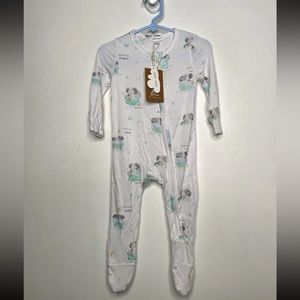 Angel Dear Bamboo Coverall Footie Baby Size 6-9 Months White Elephant